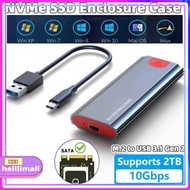 10Gbps M.2 NVMe SATA SSD Enclosure Case Box Applied to M.2 NGFF NVMe PCIe SATA Enclosure Adapter Too