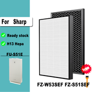 FZ-W53SEF FZ-S51SEF Air Purifier Filter HEPA + Deodorizing for Sharp FU-S51E FU-W43E FU-W53E FU-S40E