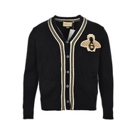 代購 義大利奢侈時裝品牌Gucci 古馳大蜜蜂貼布長袖針織外套
