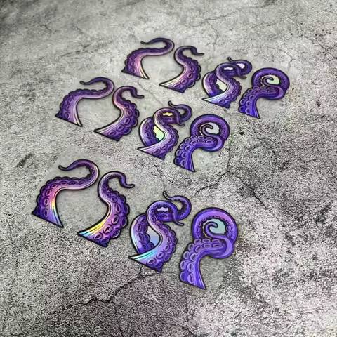 Cool Holographic Tentacle Sticker Sea Creature Decal Waterproof Durable Vinyl Sticker for Luggage Sk