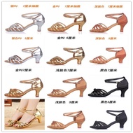 Latin Dance Shoes Adult Dance Latin Dance Shoes Adult Dance Shoes Soft-Soled Dance Shoes Female Middle High Heel Latin Shoes Teacher Practice Shoes 4.2