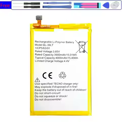 For Tecno BL-39LT KA7 LC7 Pop 2 6 7 12 Spark GO Power 4 7T 8 16 Camon 17 18P Pro 2023 2024 Battery B