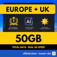 Traverrsim Europe + UK eSIM Total Data
