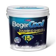สีน้ำทาภายนอก BEGERCOOL DIAMONDSHIELD 15 #SW-8800 สี SUPER WHITE เนียน 2.5 แกลลอน (1220581)