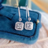 60分主石1.1卡18k白金公主方鑽石耳環 全新 GIA證書 女朋友 生日禮物