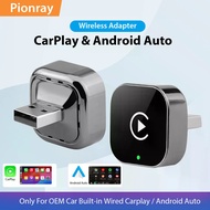 New Pionray 2 in 1 Wireless CarPlay Adapter&Android Auto Wireless Adapter, 5Ghz WiFi Type-C/USB Plug