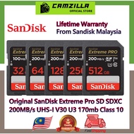 Original SanDisk Extreme Pro SD SDXC 64GB 128GB 256GB 512GB 200MB/s UHS-I V30 U3 200mb SD Card