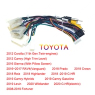 Honxun เครื่องเล่นวิทยุ Android สายไฟปลั๊กสายรัด16pin canbus เข้ากันได้ TOYOTA Corolla Camry RAV4 Pr