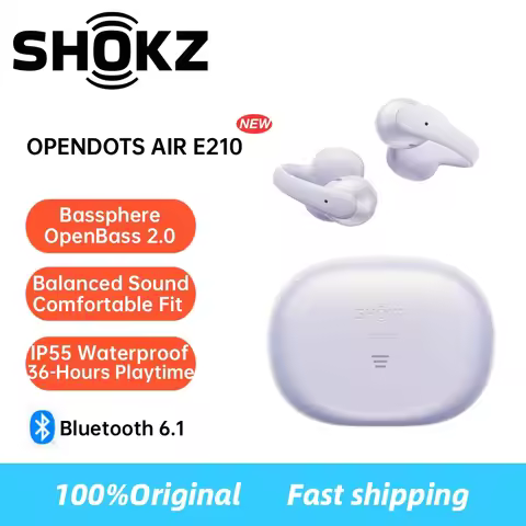 SHOKZ OpenDots Air E210 Open-Ear Headphones Clip-On Earphones Wireless Bluetooth 6.1 Balanced Sound 
