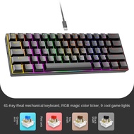 Mechanical Keyboard 61-Key Bluetooth Three-Mode RGB Gaming Keyboard