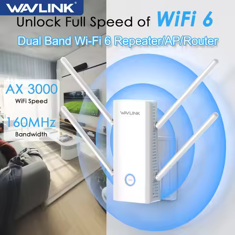 Wavlink Full Gigabit Wireless WiFi Repeater AX3000 Dual Band Wi-Fi 6 Repeater/AP/Router WiFi Amplifi