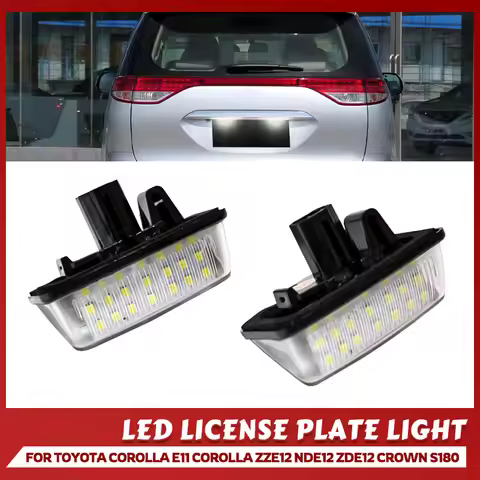 12V White Car Number Lamp 2Pcs LED License Plate Light for Toyota Corolla Crown S180 Noah Voxy Starl