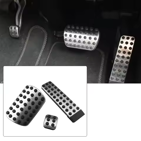 3Pcs/Set Stainless Steel Car Gas Brake Rest Pedal Pad Cover Kits for Mercedes Benz AT S E SL SLK W12