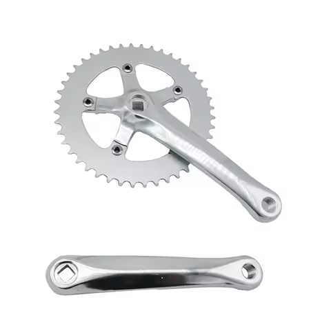 Fixed Gear Bicycle Racing Single Speed 44T Crankset Aluminum Alloy 170mm Crank Carbon Steel Disc Fix