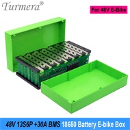 Turmera 13S 48V 52V E-bike Battery Box 13S6P 18650 Holder with Welding Nickel 30A BMS for E-scooter 