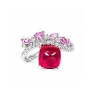 แหวนพลอยทับทิมกองข้าว ประดับแซฟไฟร์ รุ่น Galaxy Sugarloaf Ruby Ring