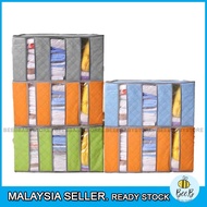 65L Foldable Storage Box Large Capacity Wardrobe Bamboo Carbon Storage Box Clothes Organizer Dustpro