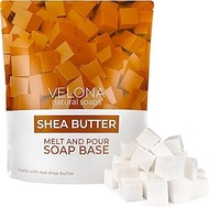 Velona 2 LB - SHEA Butter Soap Base by | Pre-Cut Cubes | SLS/SLES Free | Glycerin Melt and Pour | Natural Bars for The Best Result for Soap-Making