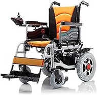 Fashionable Simplicity Electric Wheelchair Lithium Battery Folding Lightweight Multifunctional Carbon Steel Scooter For The Elderly And The Disabled Black (Orange)
