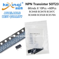 (60pcs/6 Kinds) NPN Transistor Kit SOT23 BC846B 1BW BC847B 1F BC847C 1G BC848B 1K BC856B 3BW BC857B 