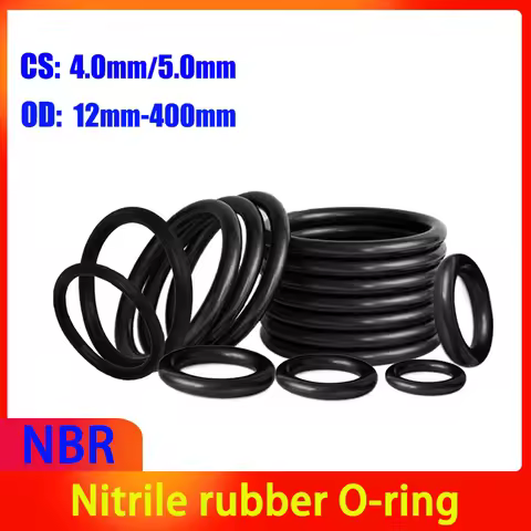CS 4.0mm/5.0mm NBR OD 12mm-400mm Black Nitrile Rubber O-ring Oil Seal Sealing Ring Temperature Resis