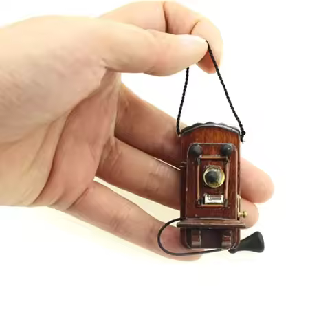 1:12 Dollhouse Miniature Antique Wall Mount Phone Vintage Style Livingroom Bedroom Kitchen Furniture