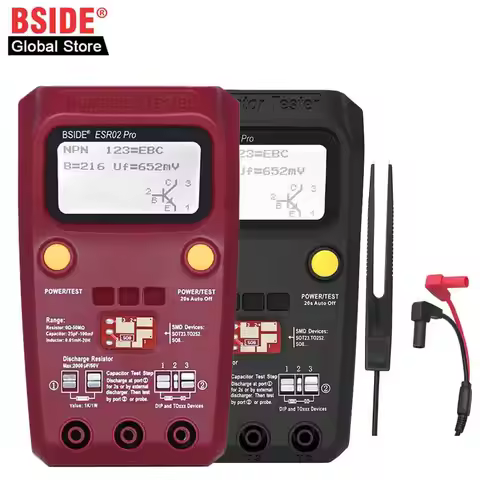 BSIDE Digital Transistor ESR02 PRO Tester SMD Components Diode Triode Resistor Capacitor Inductor Me