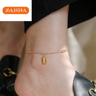 Emas 916 original gold niche fashion gold brick gold bar anklet women's free box