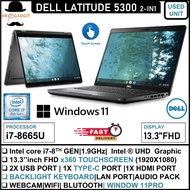 Dell Latitude 5300 2in1 Core i7-8Th Gen 13"Fhd Touchscreen Window 11(1 YEAR WARRANTY T&C)