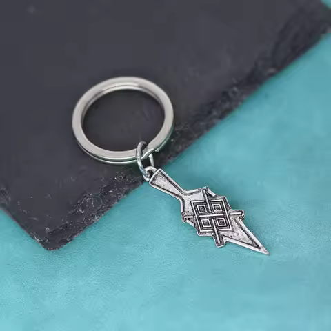 Gungir Odin Spear Pendant Keychain For Men Women Slavic Viking Key Chains Arrow Gungnir Symbol Keyri