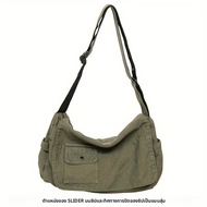 Casual Canvas Messenger Bag อเนกประสงค์พลิกความจุขนาดใหญ่ไหล่กระเป๋าหนังสือสําหรับนักเรียนกระเป๋าสะพ