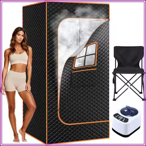 Portable Steam Sauna Tent for Home Spa 3L 1200W Steamer 9 Levels 99 Min Timer Folding Chair