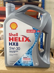 100% ORIGINAL SHELL SHELIX HX8 5W30 FULLY SYNTHETIC MOTOR ENGINE OIL (PASARAN MALAYSIA - 550050811 )