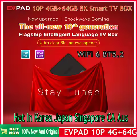 Official store original EVPAD 10p 4gb 64gb 8k smart tv box hot in Singapore malaysia korea uk japan 