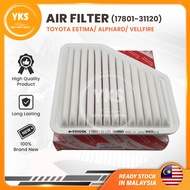 DENSO (17801-31120) TOYOTA VELLFIRE AGGH20 GGH20/ALPHARD ANH20 GGH20/ESTIMA ACR50 ANH20 RAV4 AIR FILTER / PENAPIS