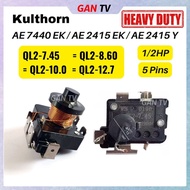 1PCS QL2-7.45 1/2HP Kulthorn AE7440EK AE2415EK AE2415Y (5 Pins) Refrigerator Compressor PTC Starter 