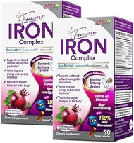 LABO Nutrition Femme Iron Endosomal SunActive, Non-Irritating 15mg Iron Supplement for Blood Builder