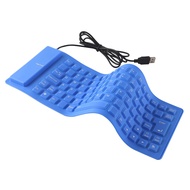 Foldable Silicone Wired Silent Keyboard, 85-key Portable Soft Rubber Waterproof USB Rollup Keyboard 