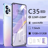 RealmE C35 16+512GB ROM สมาร์ทโฟน Android แบบเต็มหน้าจอขนาด 7.5 นิ้วแบตเตอรี่ 6800mAh กล้อง HD โทรศัพท์มือถือราคาถูก