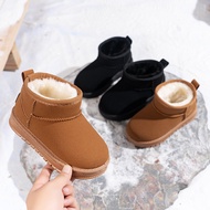Kids Ankle Boots with Thick Fur Children Warm Plush Boots Soild Color 2025 Winter New Students Short