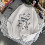 FASHIONABLE - ALICE IN WONDERLAND OVERSIZE SWEATER OBLONG CREWNECK OVERSIZE WANITA