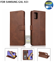 Leather Flip Samsung Galaxy A51 2020 - Wallet Case Kulit - Casing Dompet Case Wallet Leather Flip Ca