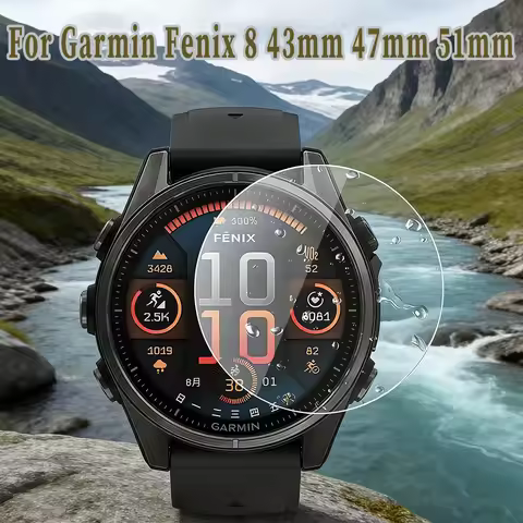 1-2 PCS HD 9H Hardness Tempered Glass Watch Film For Garmin Fenix 8 43mm 47mm 51mm Easy Installation