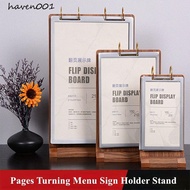 HAVEN Ads Display Stand, Multi page Loose leaf Menu Card Holder, Multipurpose Aon-slip Wooden Holder