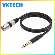 [Vktech]1/2/3/5/10M 6.35mm To XLR Male Cable Male To Male 6.35mm Plug To 3 Pin XLR Male Cable Quarte