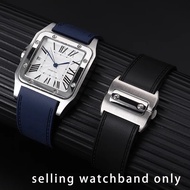 For Cartier Santos 100 Santos series men's rubber watch strap 23mm 25mm bracelet accessories Waterpr