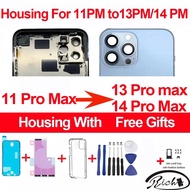 DIY Back Cover Housing For 11 Pro Max to 14 Pro Max Back Battery Middle Frame 11PM Like 13 Pro Max H