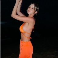 Hot Girl Fluorescent Color Laced-Up bikini bikini Sexy Swimsuit