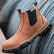 LOVEFOOT Men Safety Shoes Steel Toe Martin Boots Sparkproof Casual Work Shoes