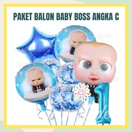 BABY BOSS NUMBER C Balloon Package / Baby Boss Birthday Decoration